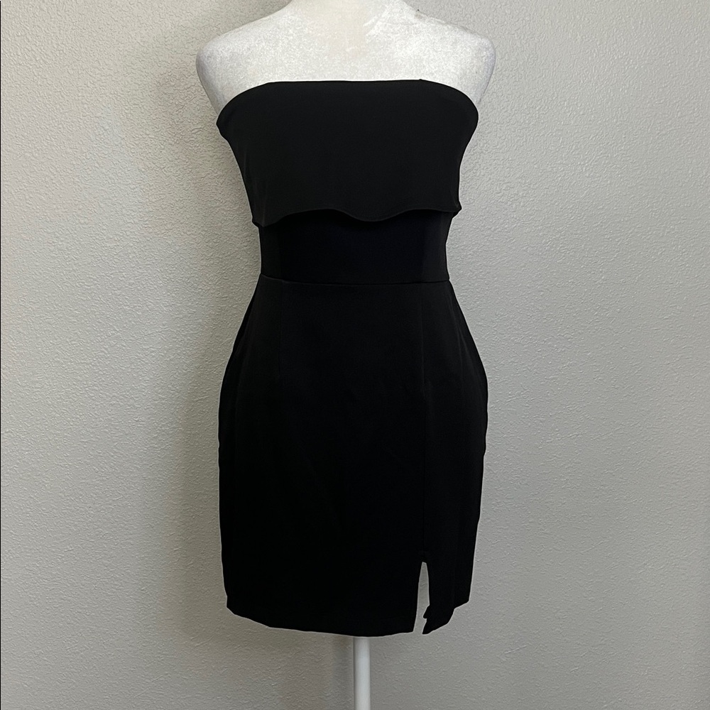 Lulus Ruffle Mini Dress Black Size Small